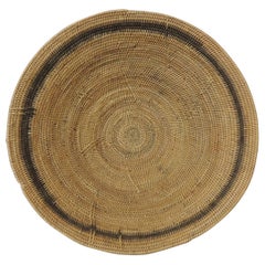 Large Vintage Woven Seagrass Ethnic Round African Basket