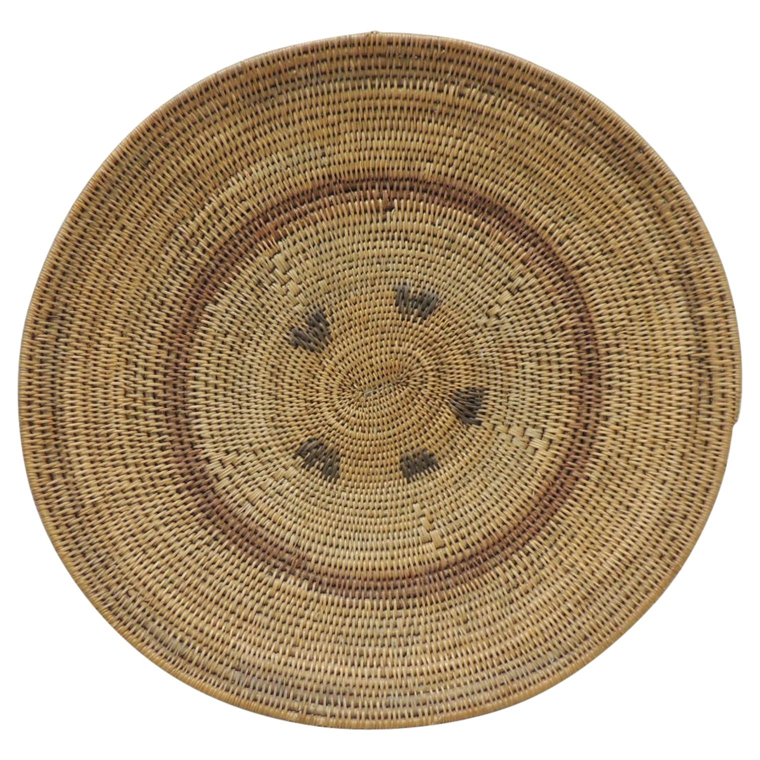 African Polychrome Seagrass and Silk Woven Basket at 1stDibs
