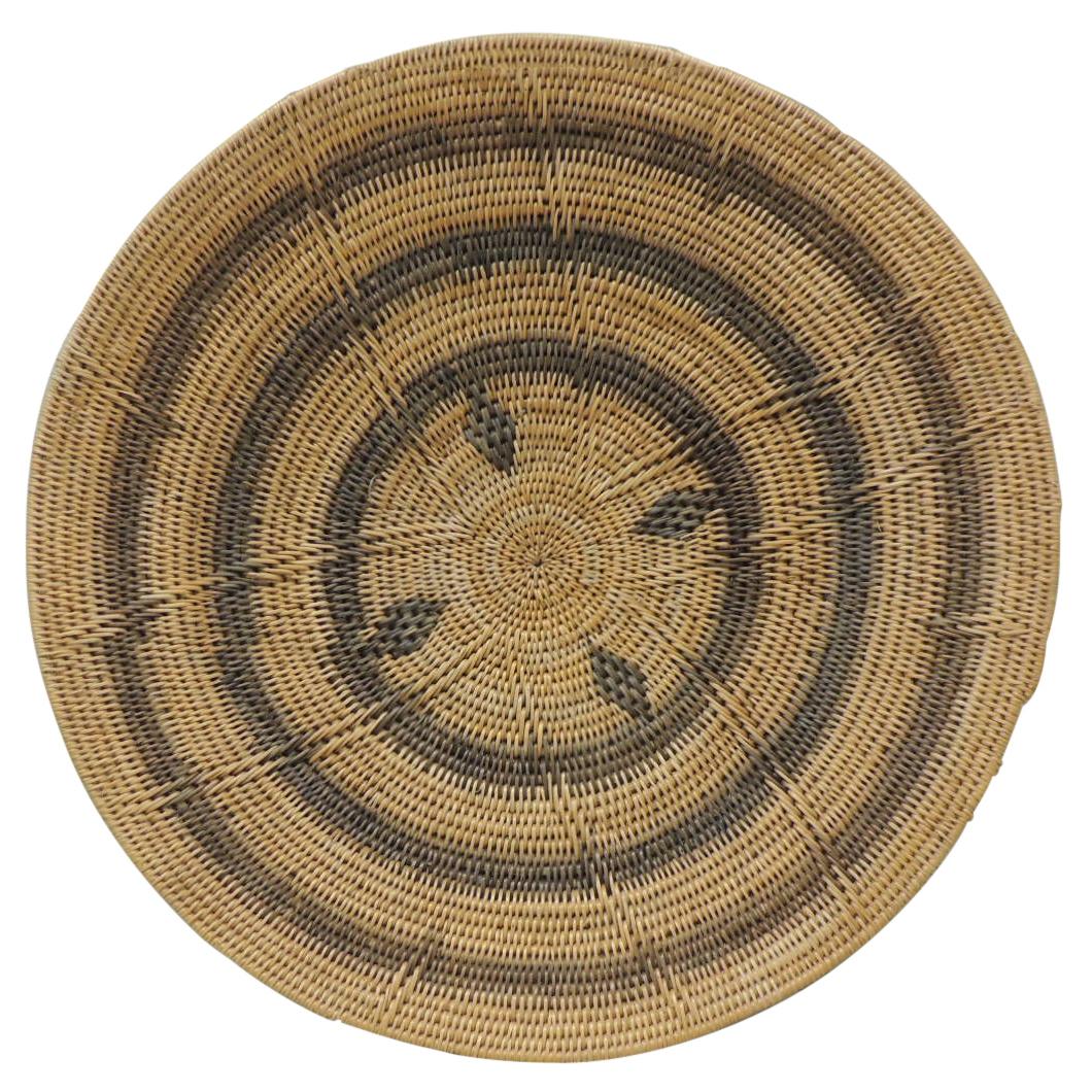 African Polychrome Seagrass and Silk Woven Basket at 1stDibs