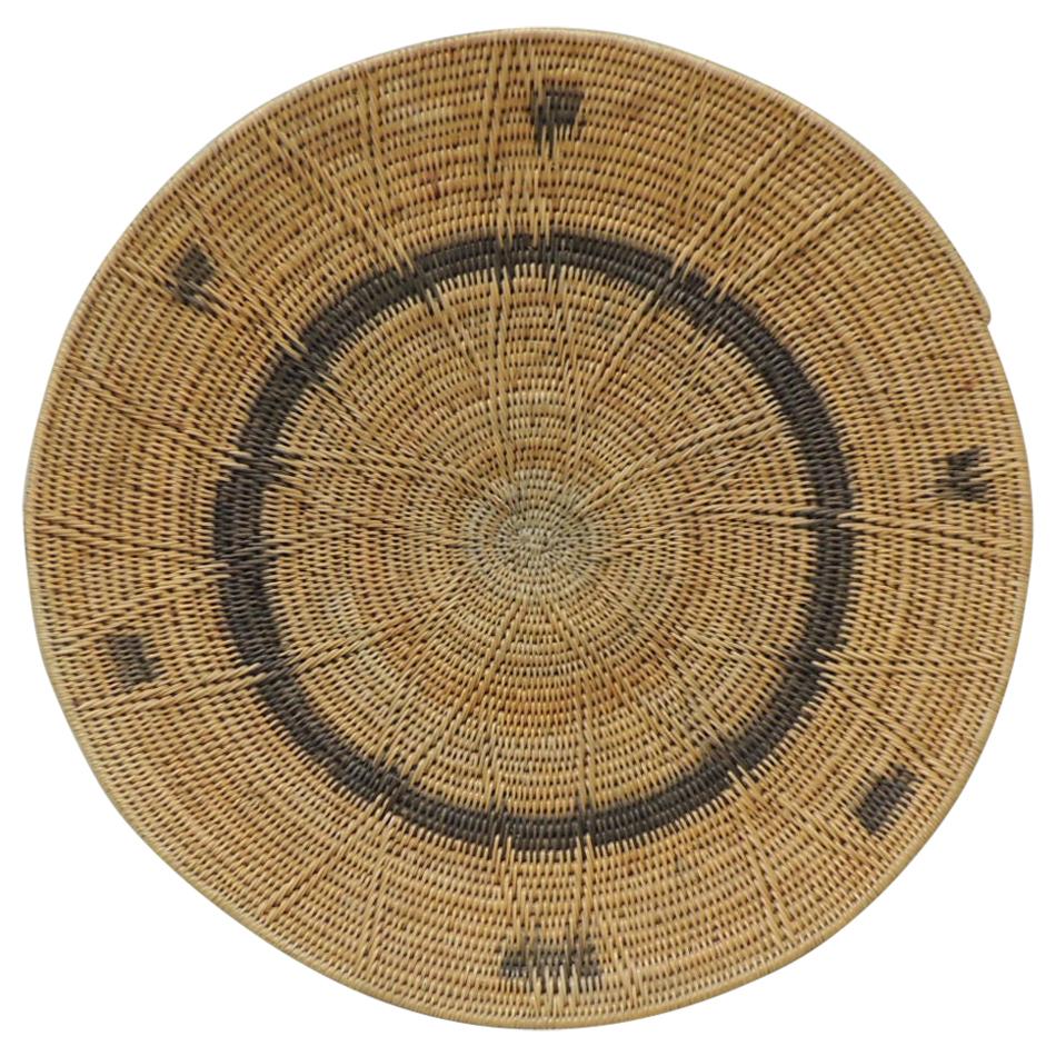 Large Vintage Woven Seagrass Ethnic Round African Basket at 1stDibs