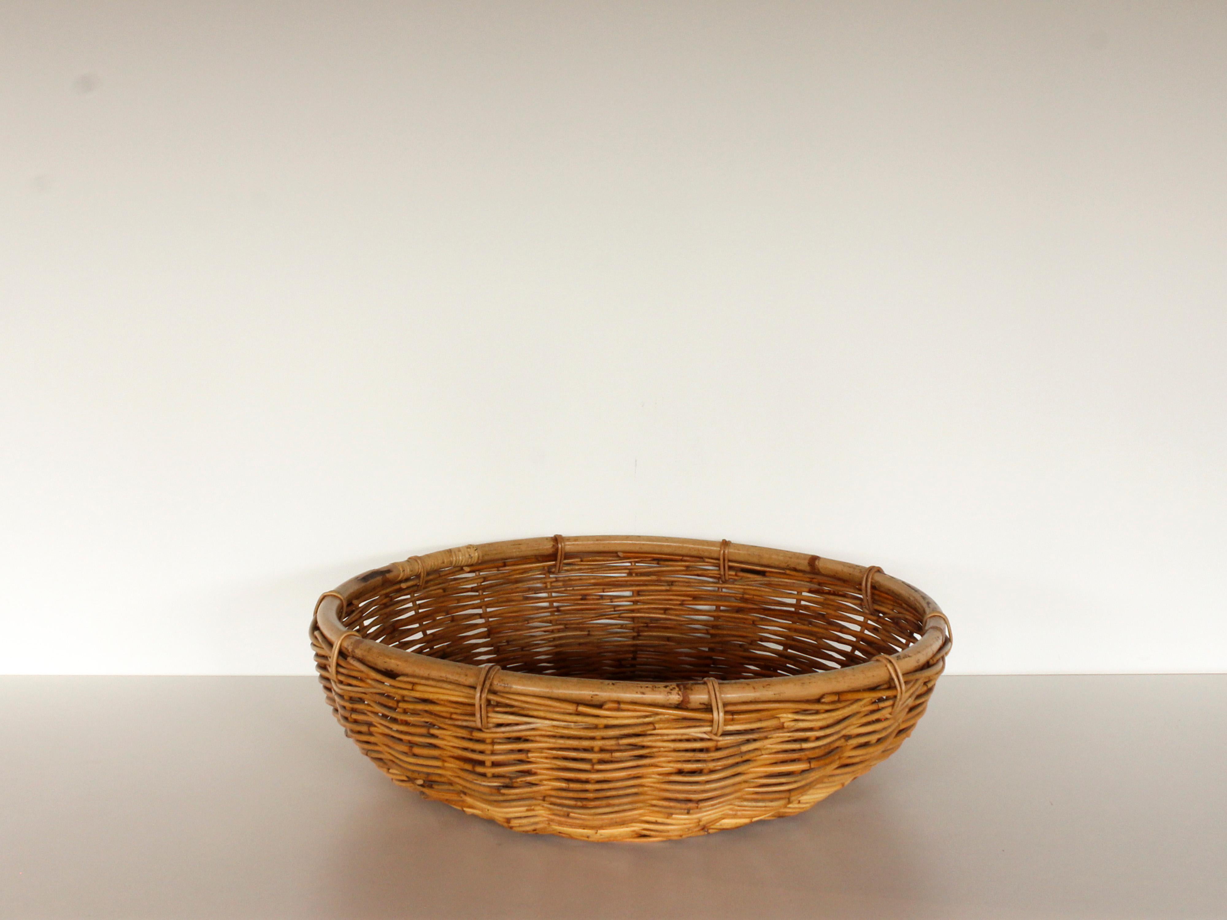 20th Century Large Vintage Woven Wall Decorative Basket