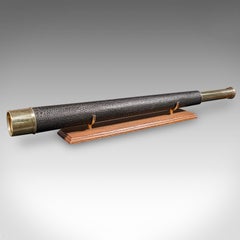 Large Vintage WWII Telescope, English, Brass, Military Broad Arrow, Ottway & Co