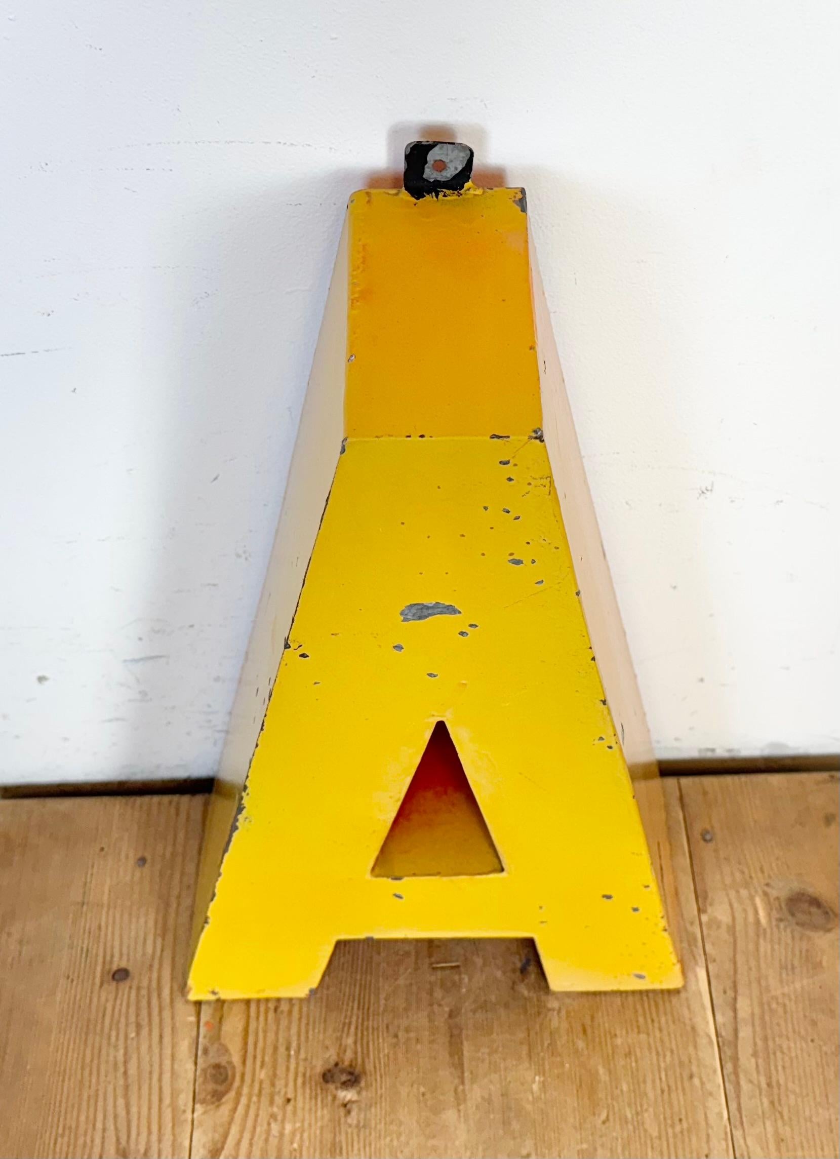 Large Vintage Yellow Iron Facade Letter A, 1960s In Good Condition For Sale In Kojetice, CZ