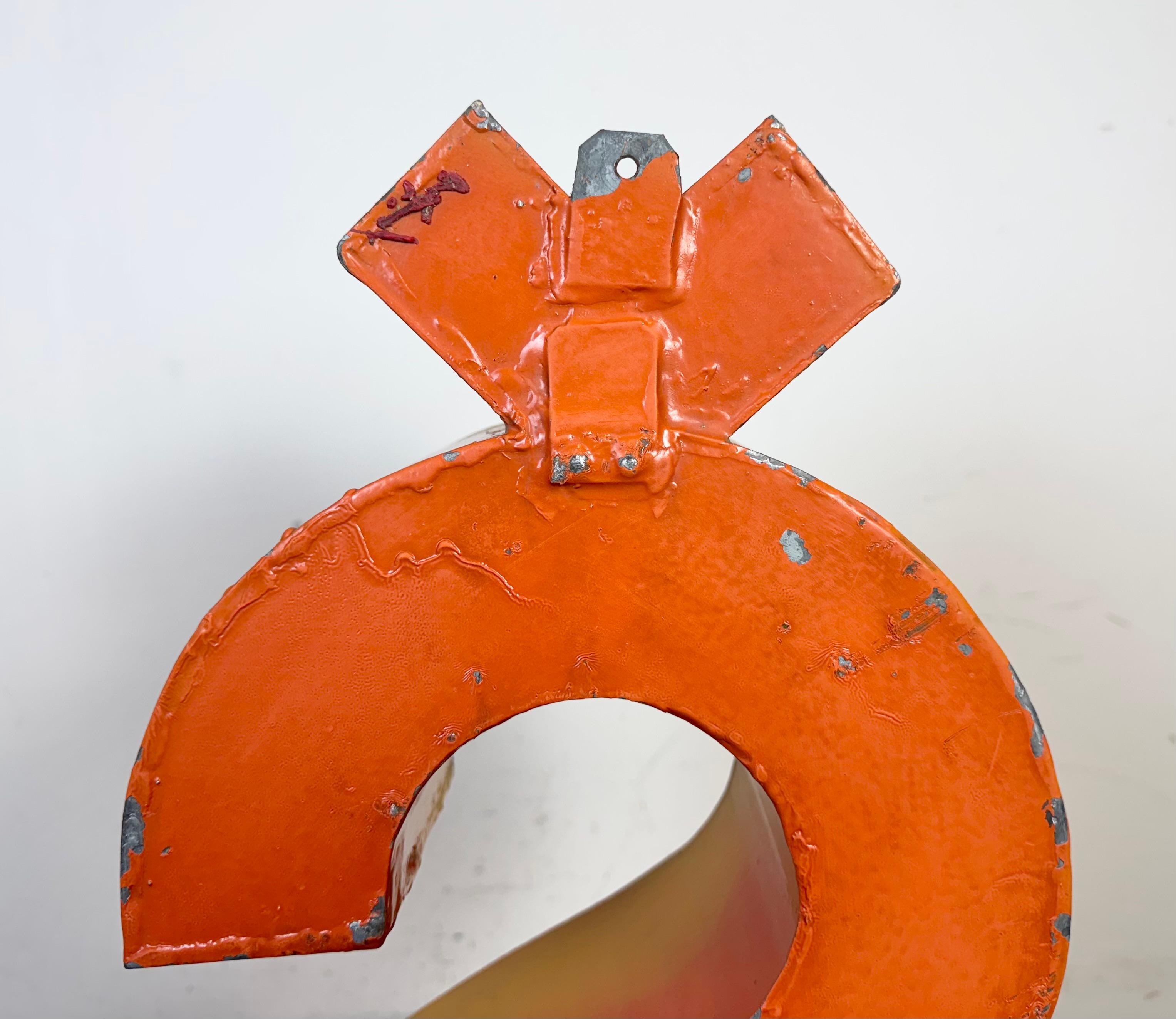 Large Vintage Yellow Iron Facade Letter Š, 1960s For Sale 3