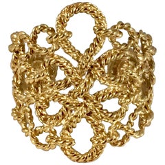 Large Vintage Yves Saint Laurent Goldtone Cuff Bracelet