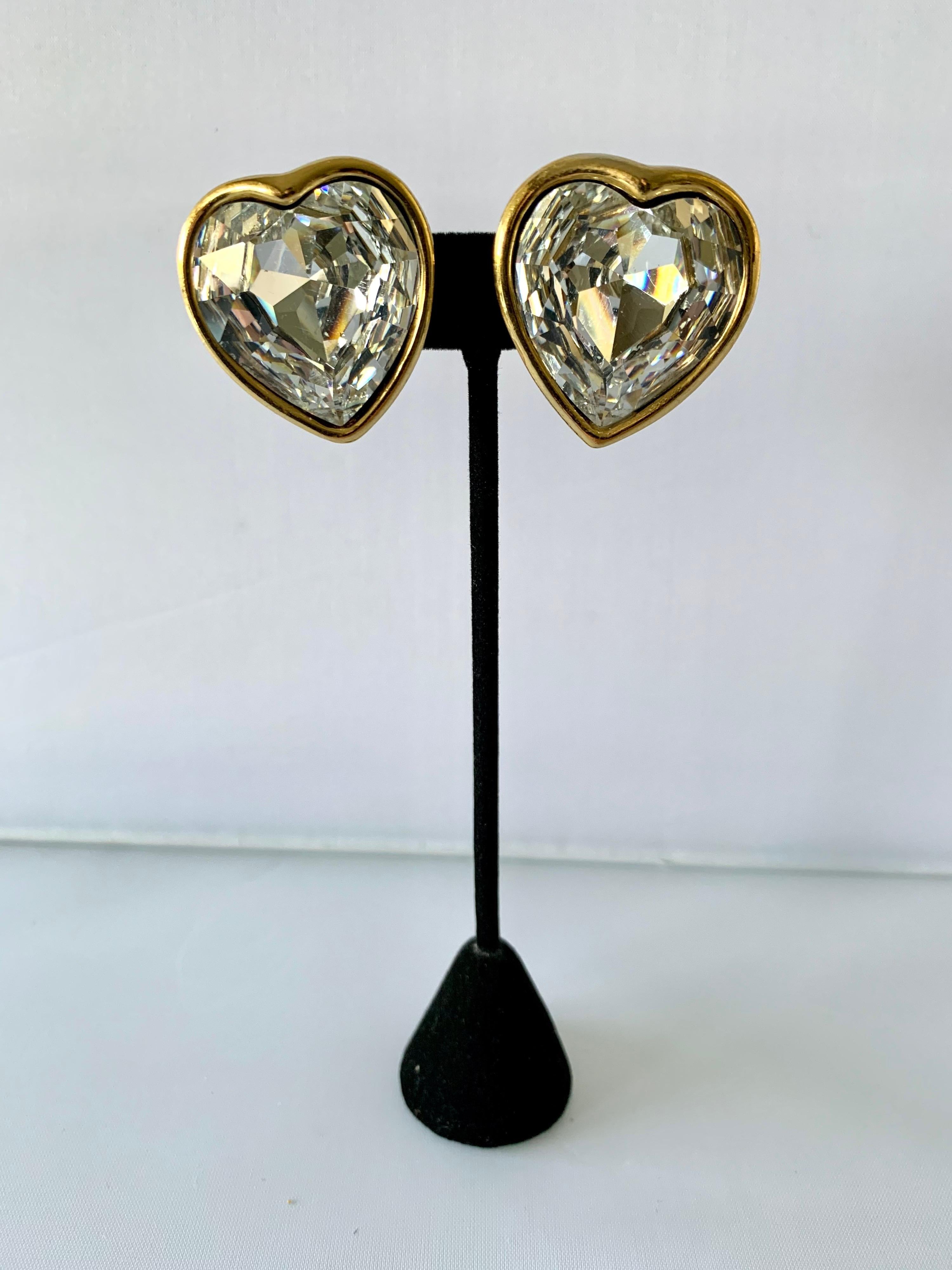 saint laurent heart earrings