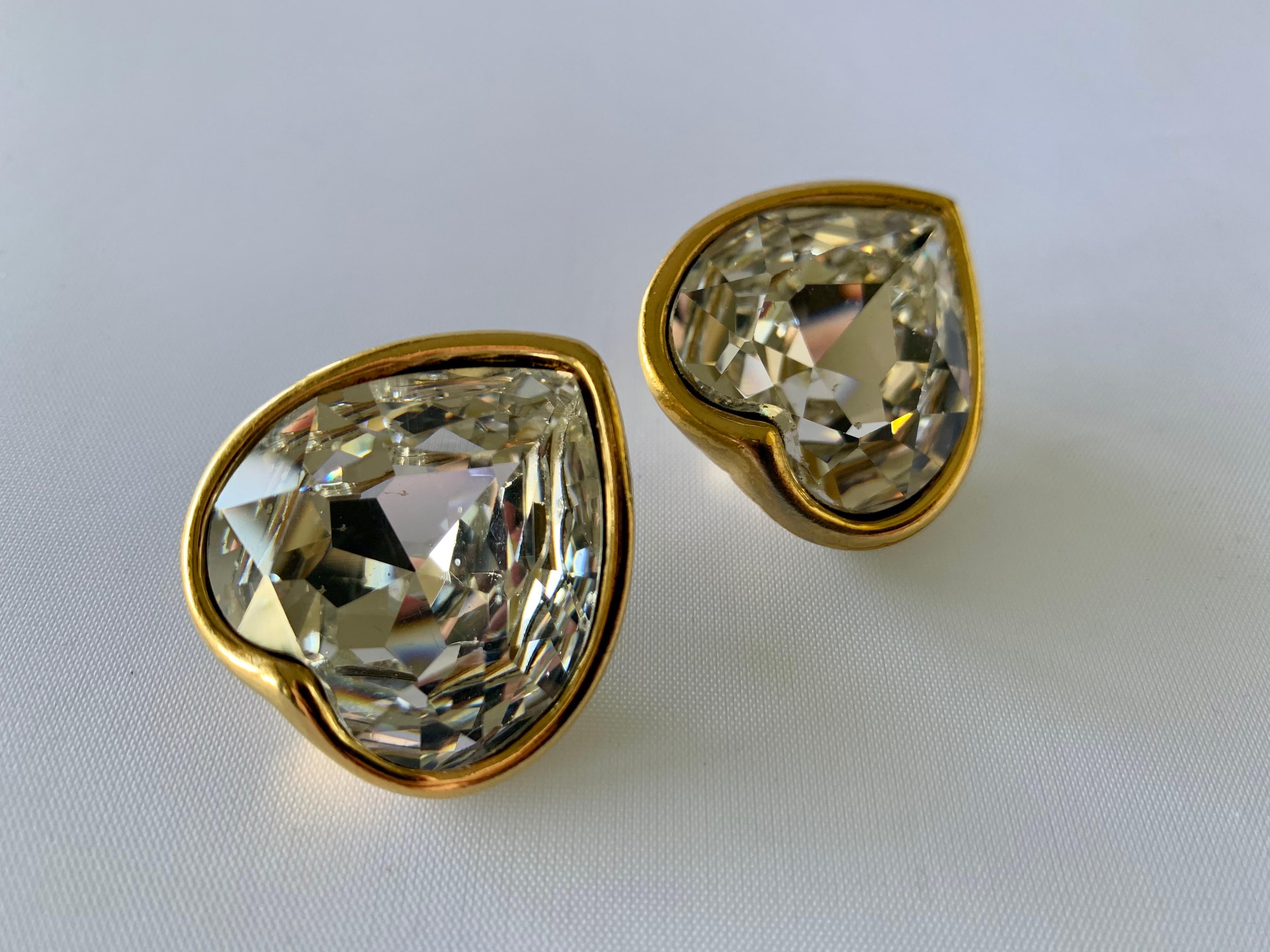 heart diamante earrings
