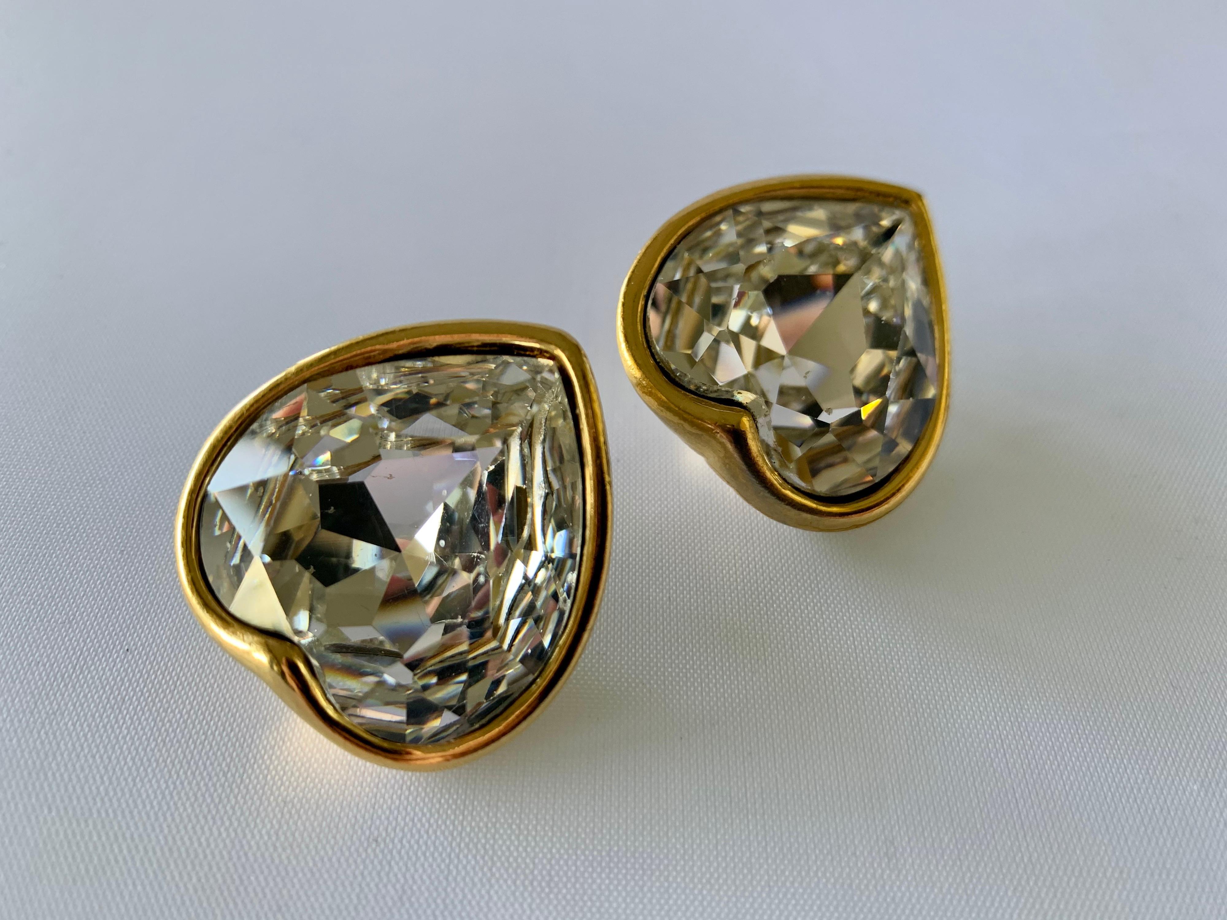 saint laurent crystal earrings