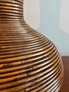Large Vintsge Coastal Pencil Reed Vase, Italy 1960s