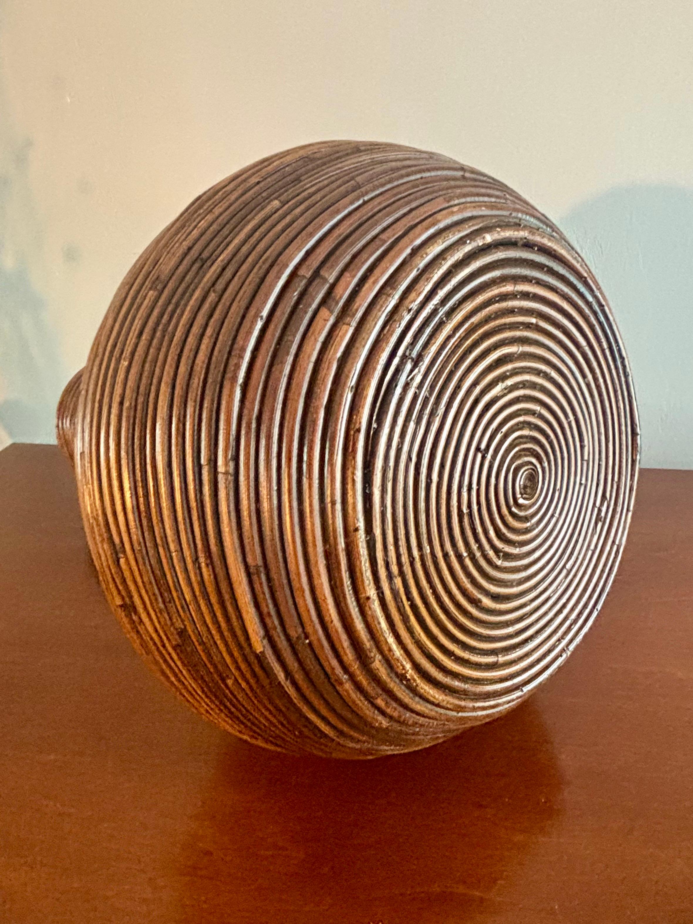 Large Vintsge Coastal Pencil Reed Vase, Italy 1960s In Good Condition For Sale In Delray Beach, FL