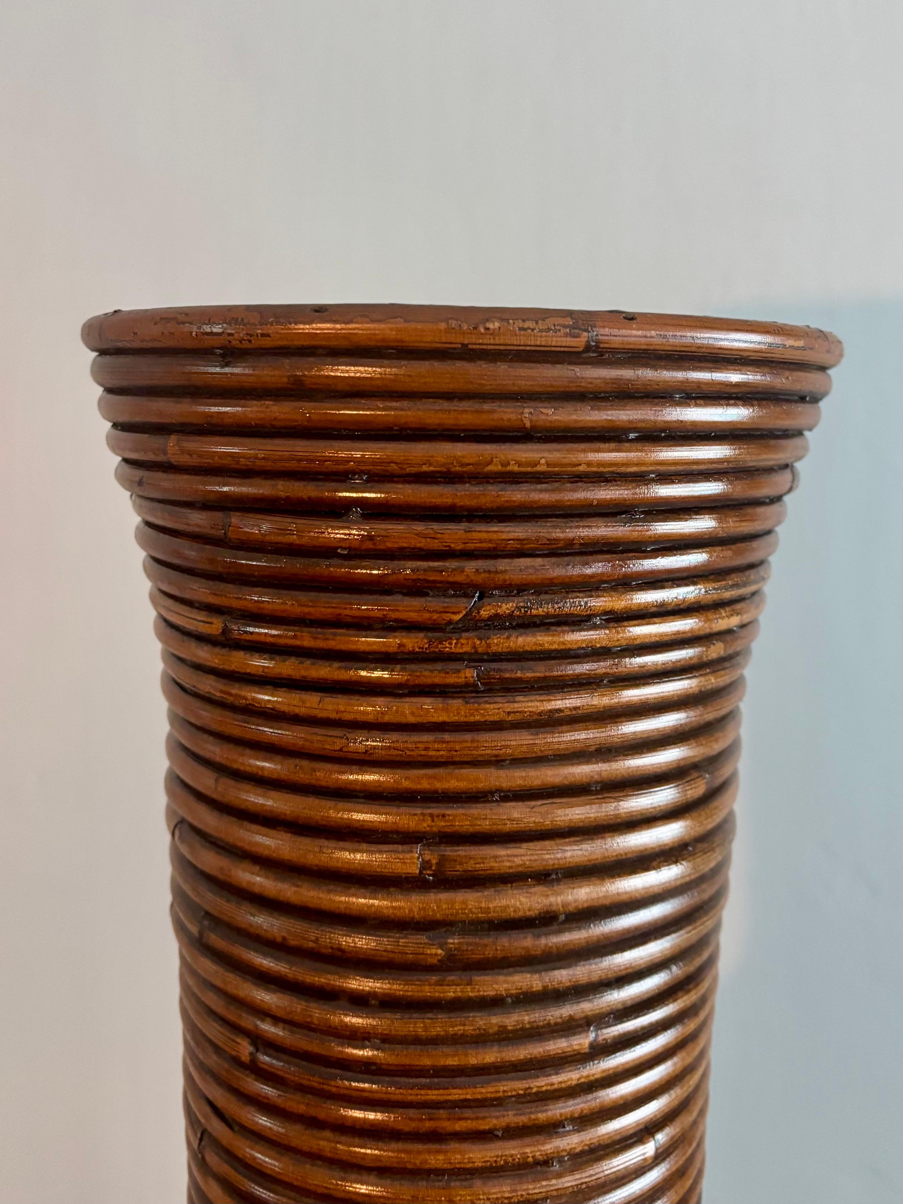 20th Century Large Vintsge Coastal Pencil Reed Vase, Italy 1960s For Sale
