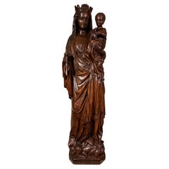 A Very Large Virgin and Child ( 49 inches) , Champagne, circa 1500
