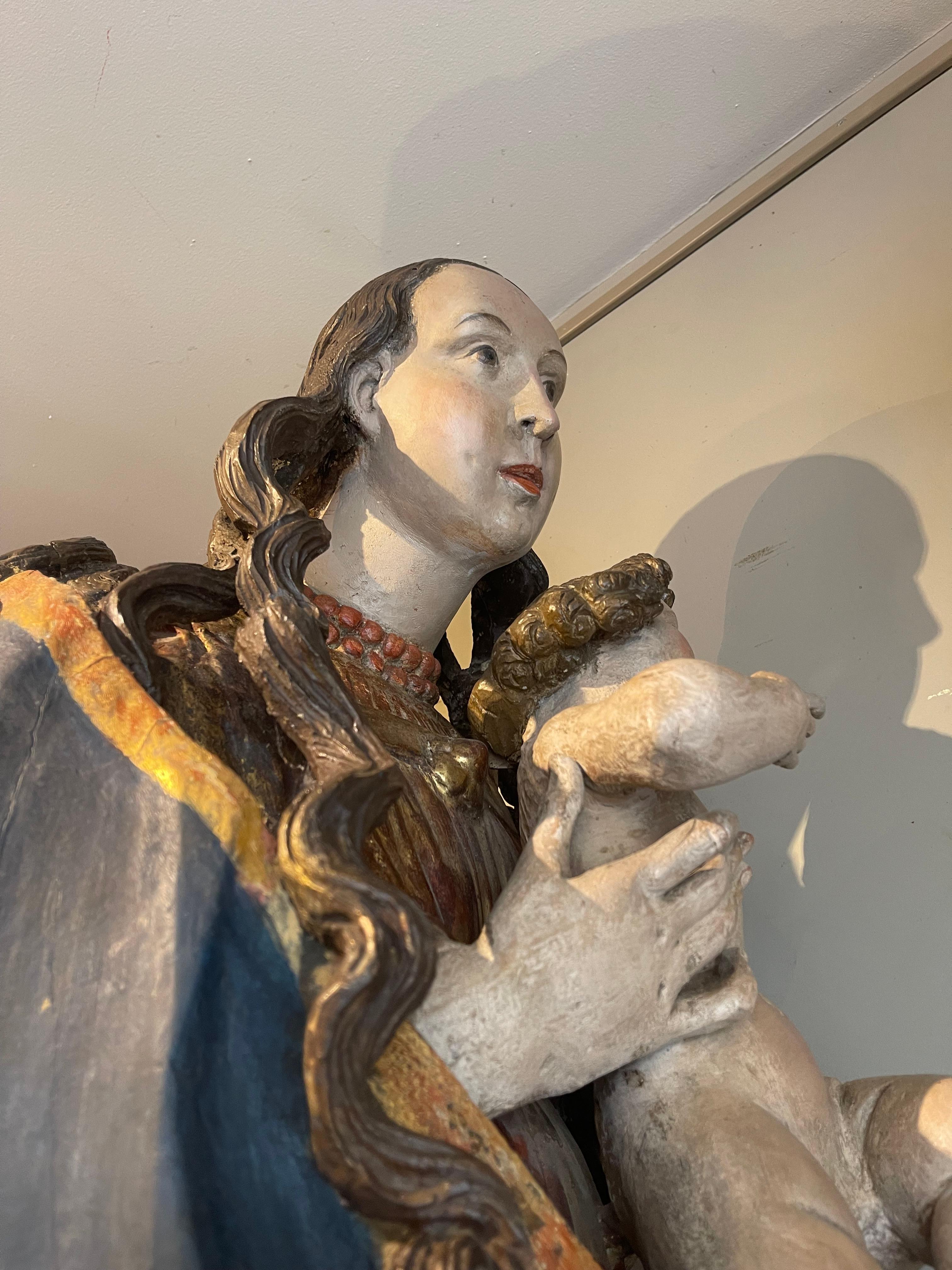 Große Jungfrau mit Kind, Tirol, 16. Jahrhundert im Angebot 2