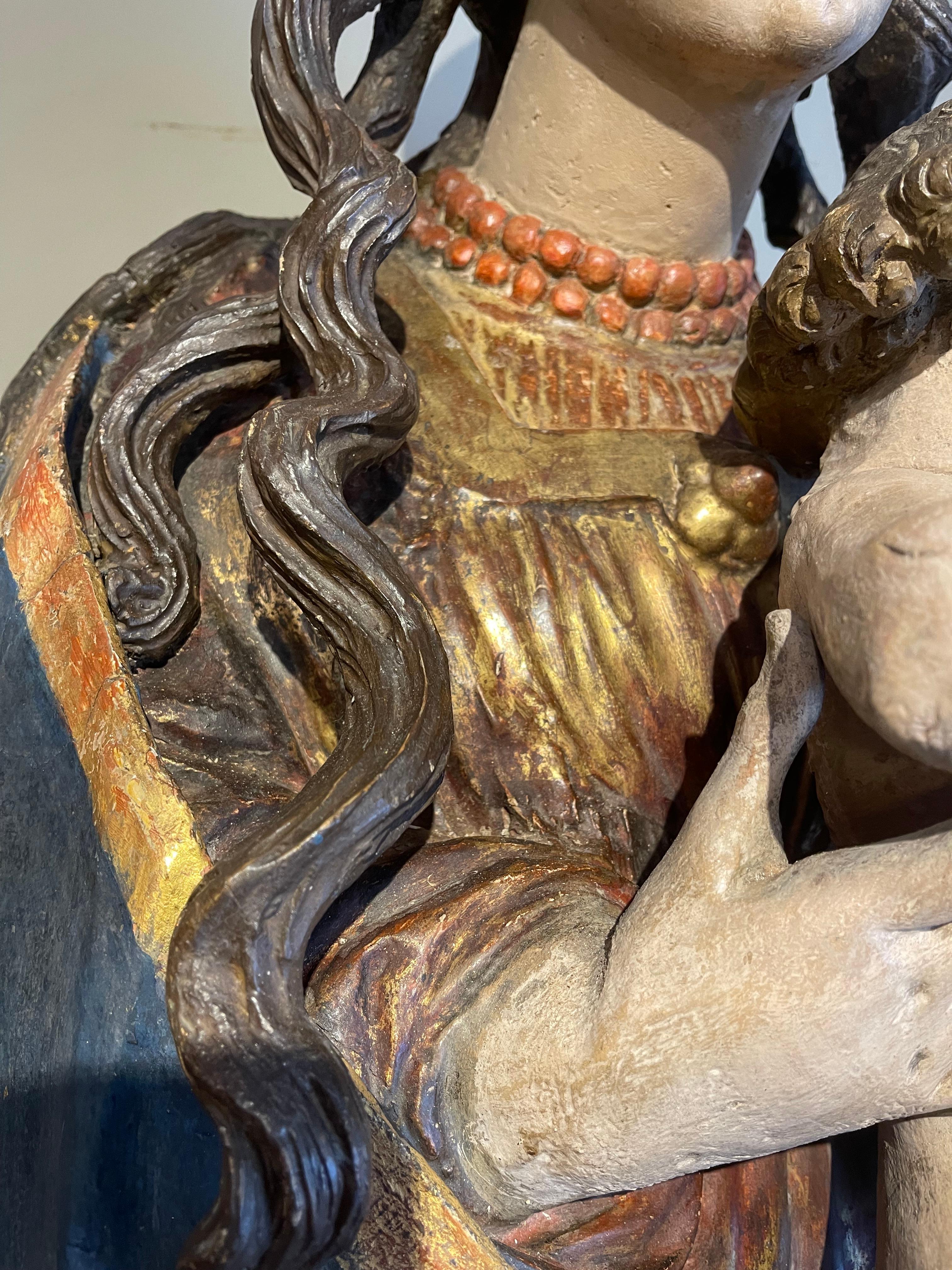 Grande Vierge et enfant, Tyrol, 16ème siècle en vente 3