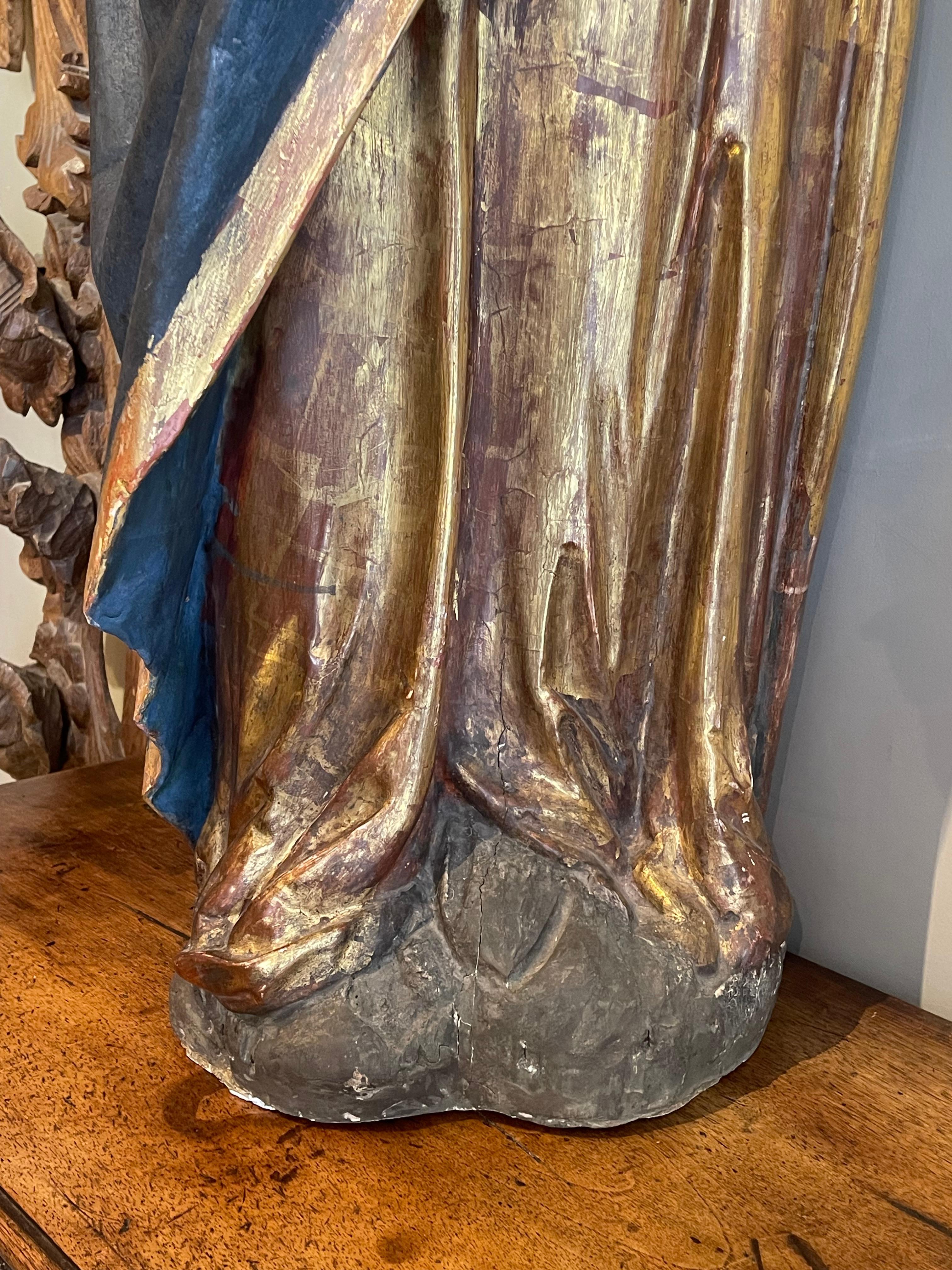 Wood Large Virgin and Child, Tyrol, 16th century For Sale