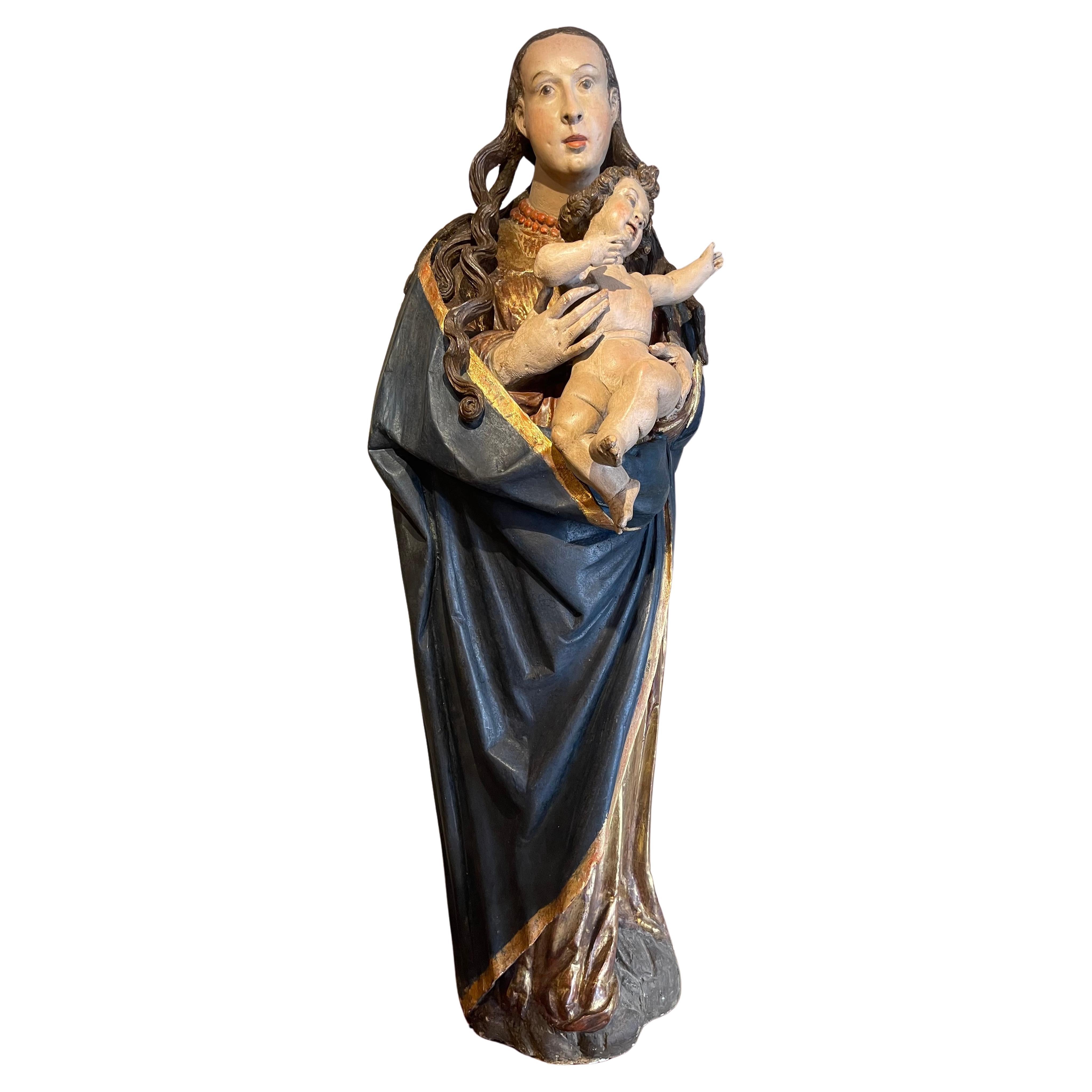 Large Virgin and Child, Tyrol, 16th century For Sale