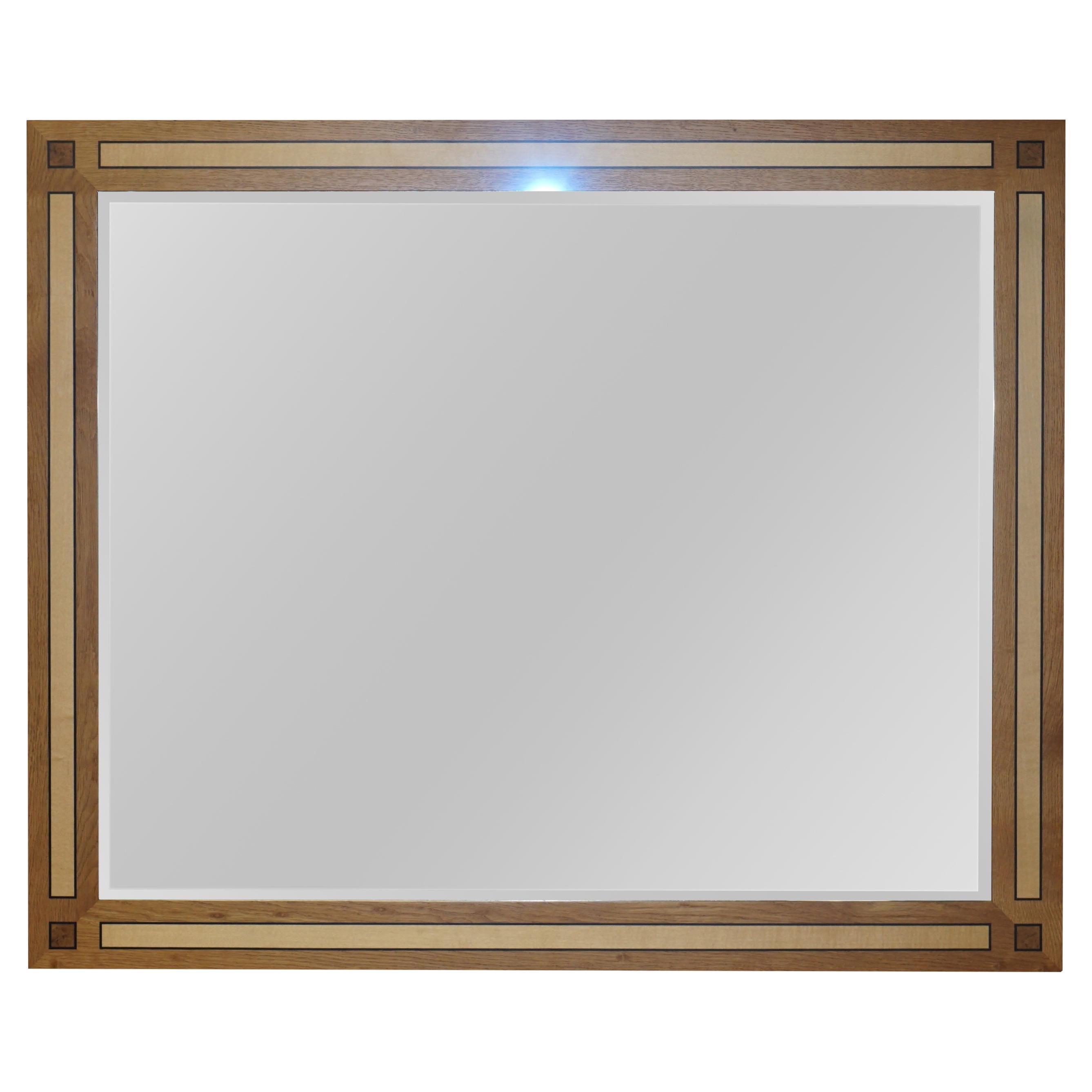 Large Viscount David Linley Burr Walnut Satinwood & Sycamore Overmantle Mirror For Sale