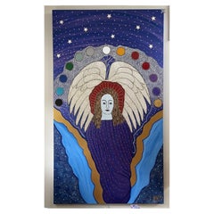 Large Visionary Canvas by Moroccan Artist James F. Jereb