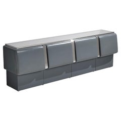 Large Vittorio Introini 'Colby' Sideboard in Lacquered Wood and Metal