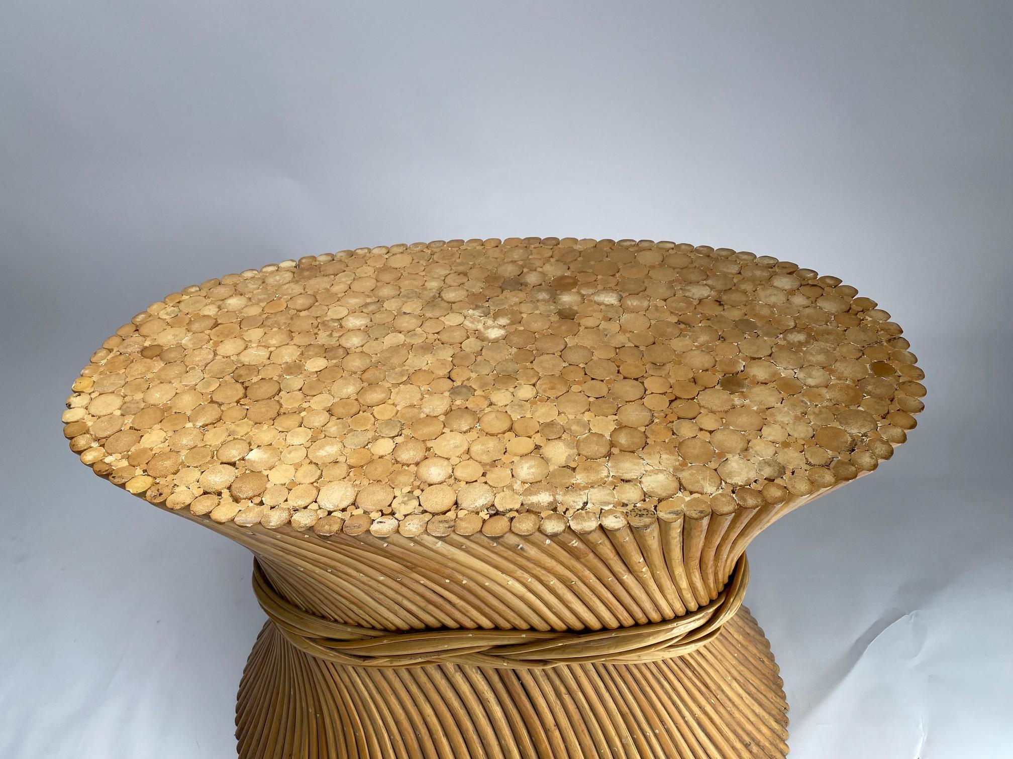 Fin du 20e siècle Grande table à manger Vivai del Sud en bambou, Italie 1970 en vente