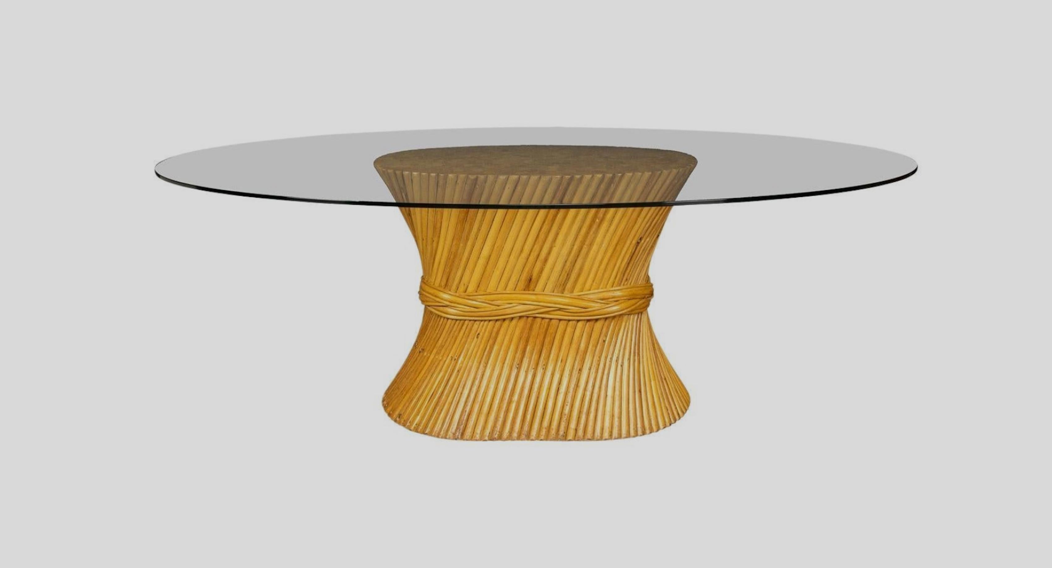 Large Vivai del Sud bamboo dining table, Italy 1970 3