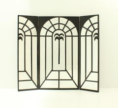 Large Vivai del Sud Standing Mirror or Screen in Lacquered Wood