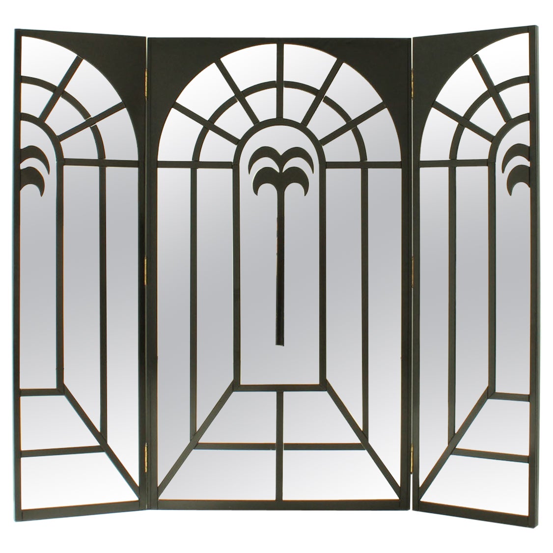 Large Vivai del Sud Standing Mirror or Screen in Lacquered Wood