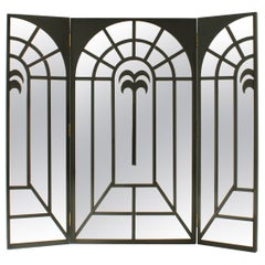 Large Vivai del Sud Standing Mirror or Screen in Lacquered Wood