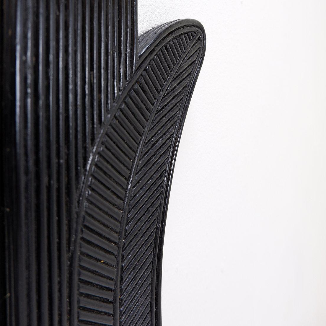 Large Vivai del Sud wall mirror in black lacquered bamboo - 1970s For Sale 4