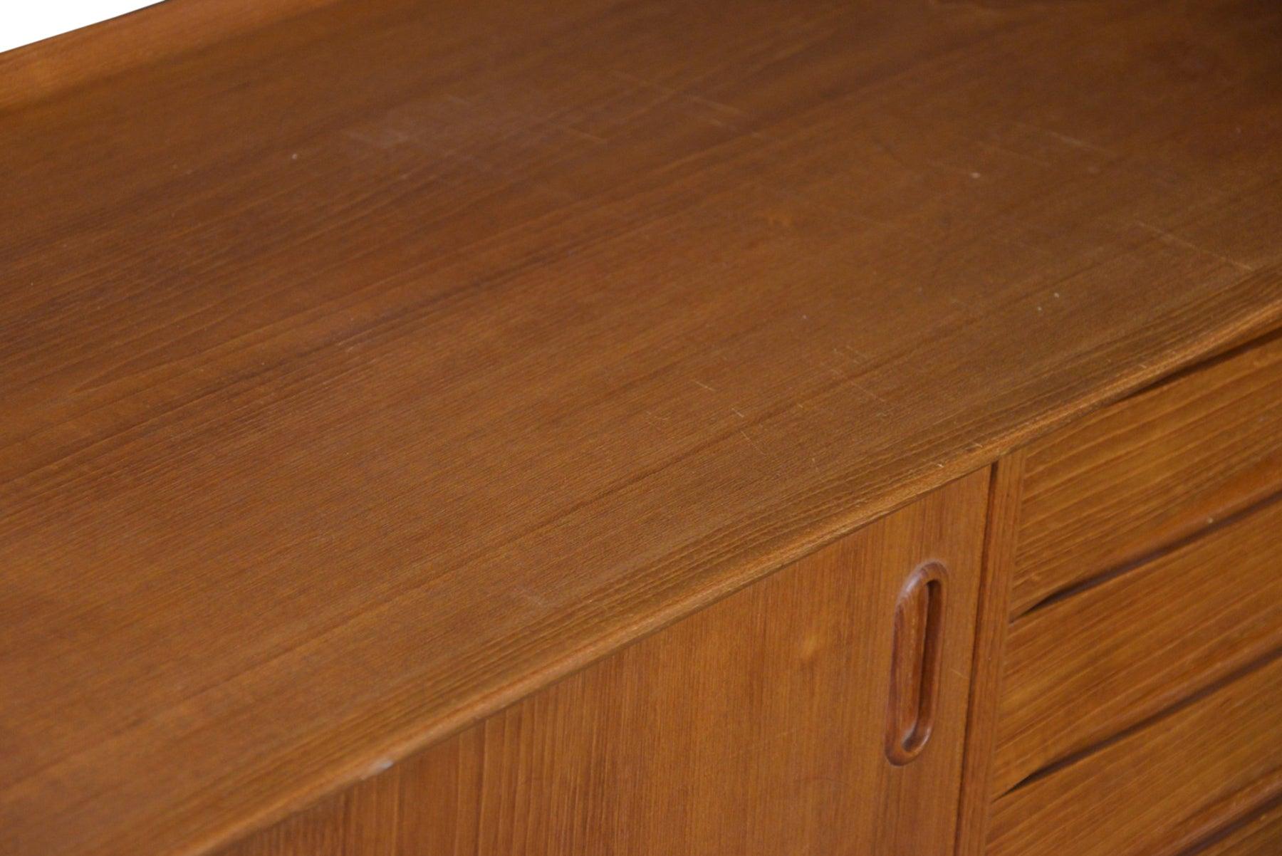 20th Century Large Vodder Style Teak Credenza with Keeler Edge For Sale