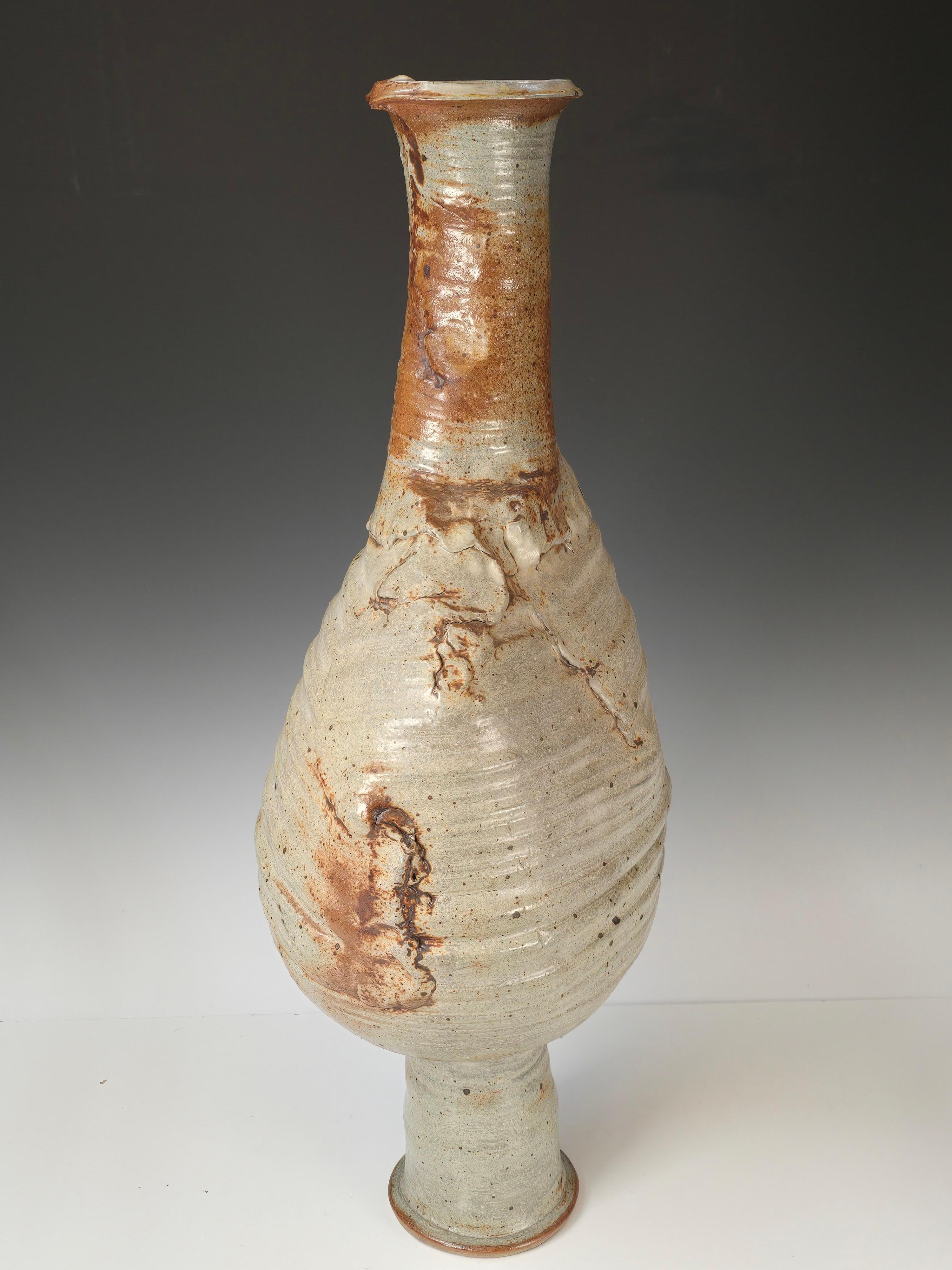 Metà XX secolo Vaso grande Studio Pottery in stile Voulkos in vendita