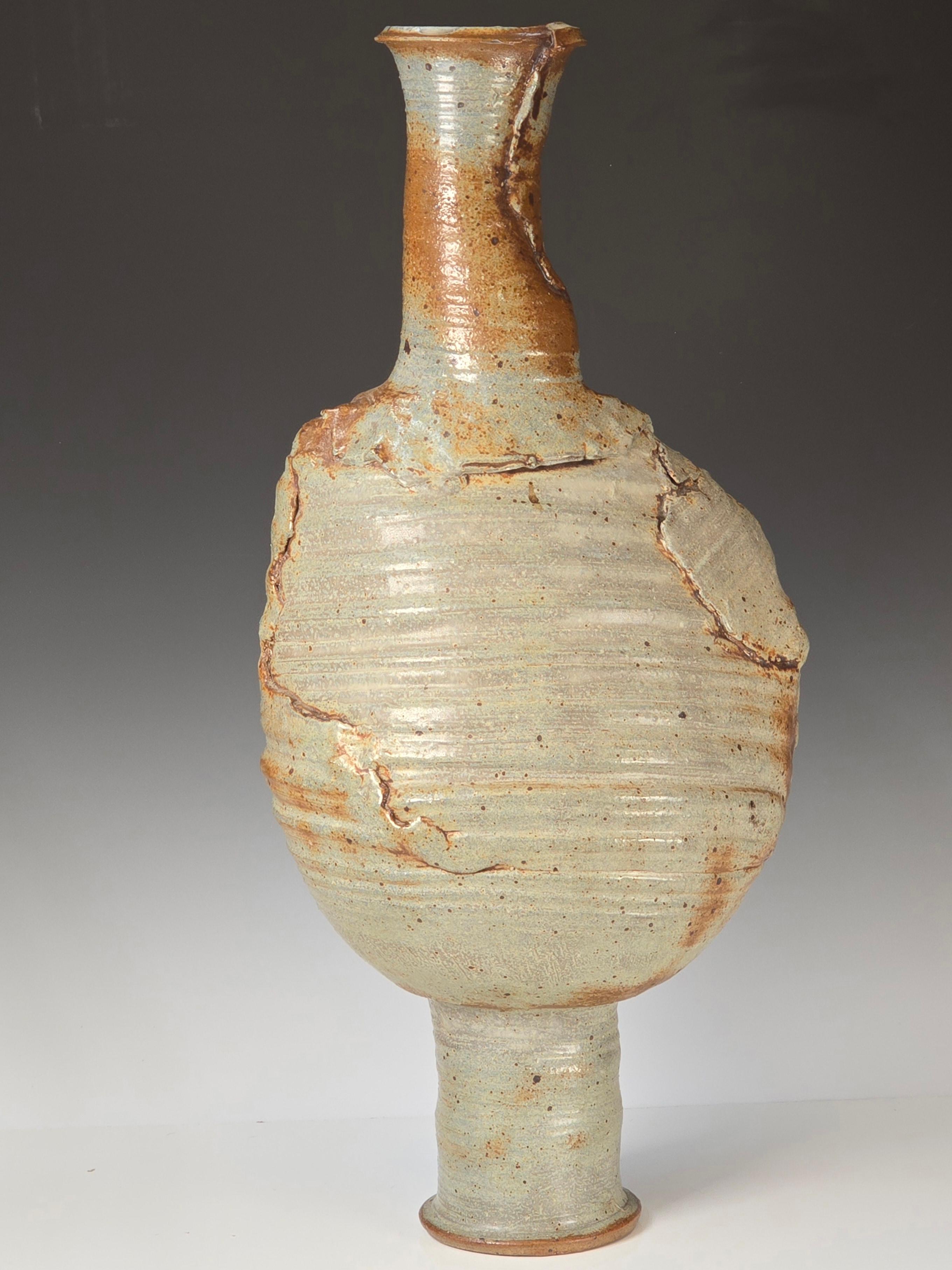 Grès porcellanato Vaso grande Studio Pottery in stile Voulkos in vendita
