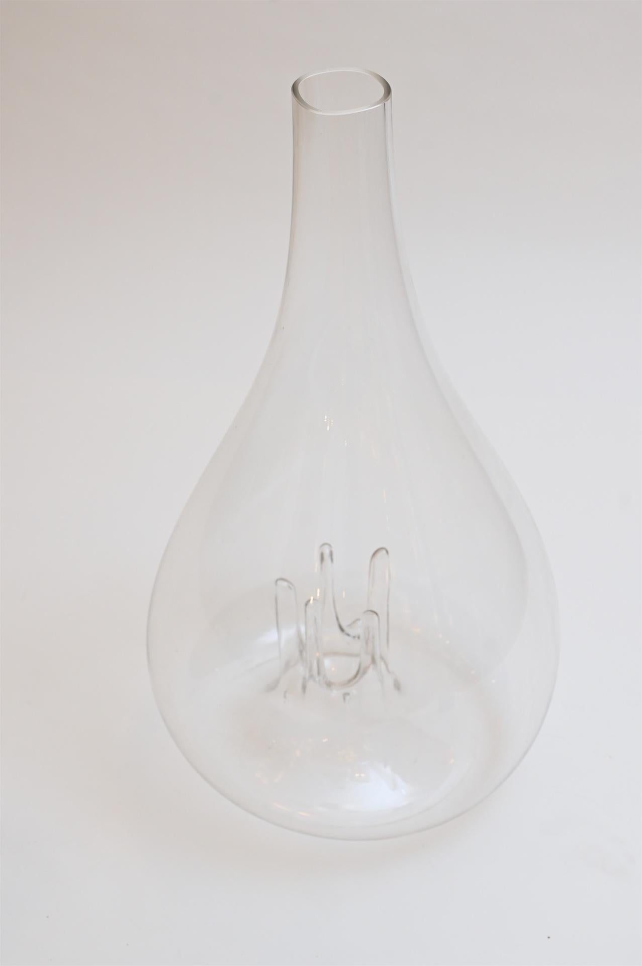 An impressive Murano glass vase by Toni Zuccheri for VeArt, 1970. The largest of this series. 

This vase is part of an experimental collection of crystal glass. Made by Zuccheri blowing glass against different shaped moulds and worked with