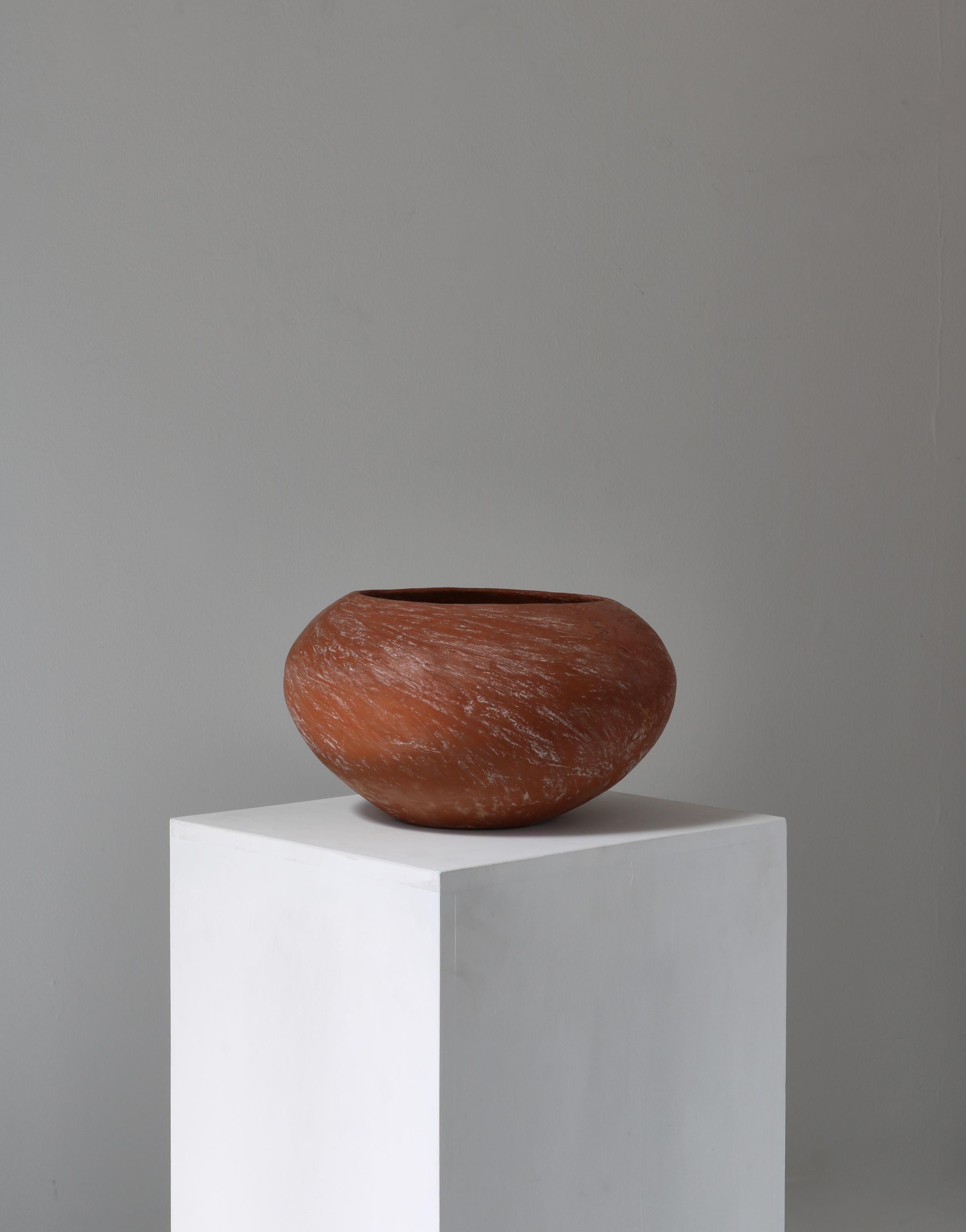 Große Wabi-Sabi, 1960er Terrakottaschale von Ole Bjørn Krüger, Dänemark (Dänisch) im Angebot