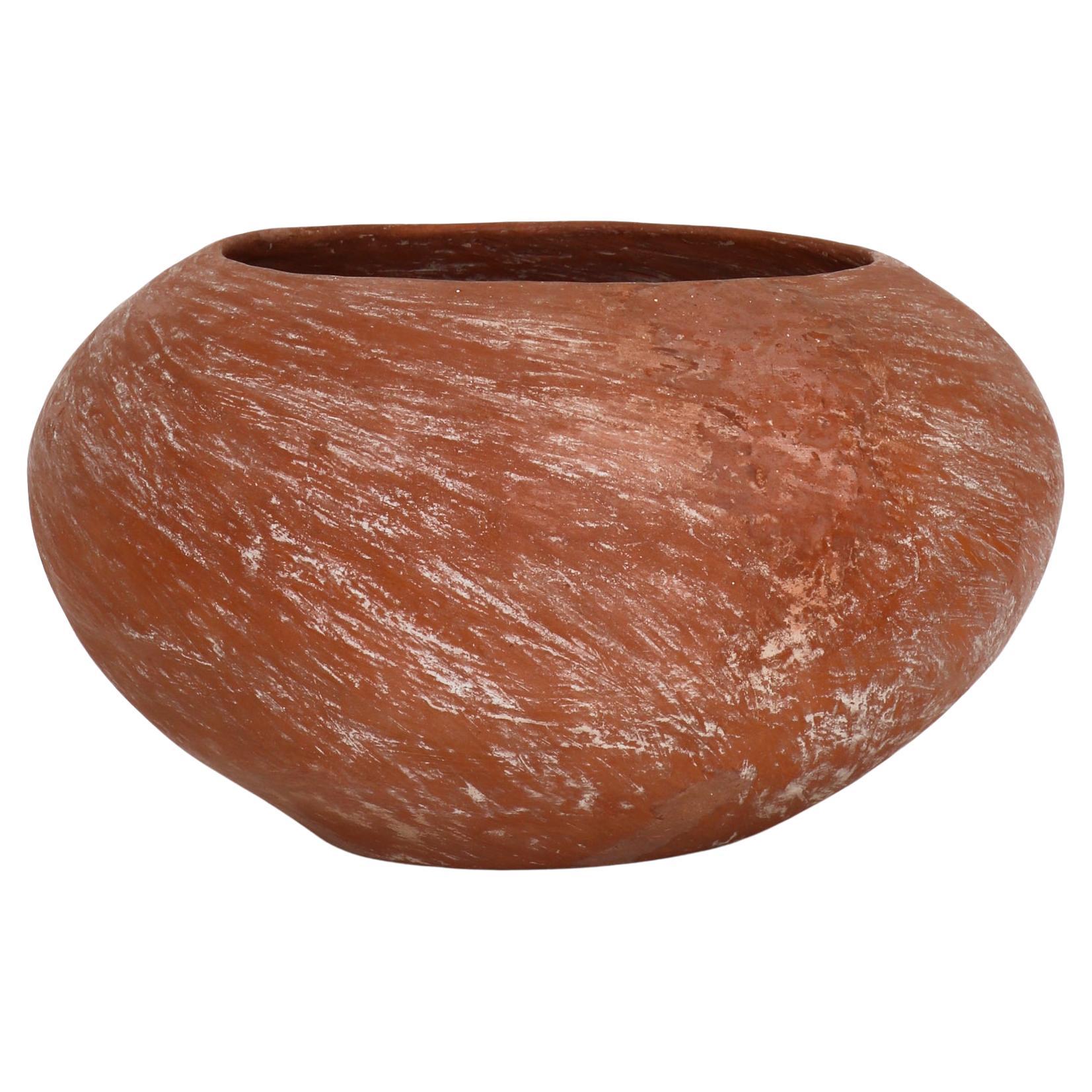 Large Handmade Wabi-Sabi Terracotta Bowl by Ole Bjørn Krüger, Denmark, 1960s For Sale