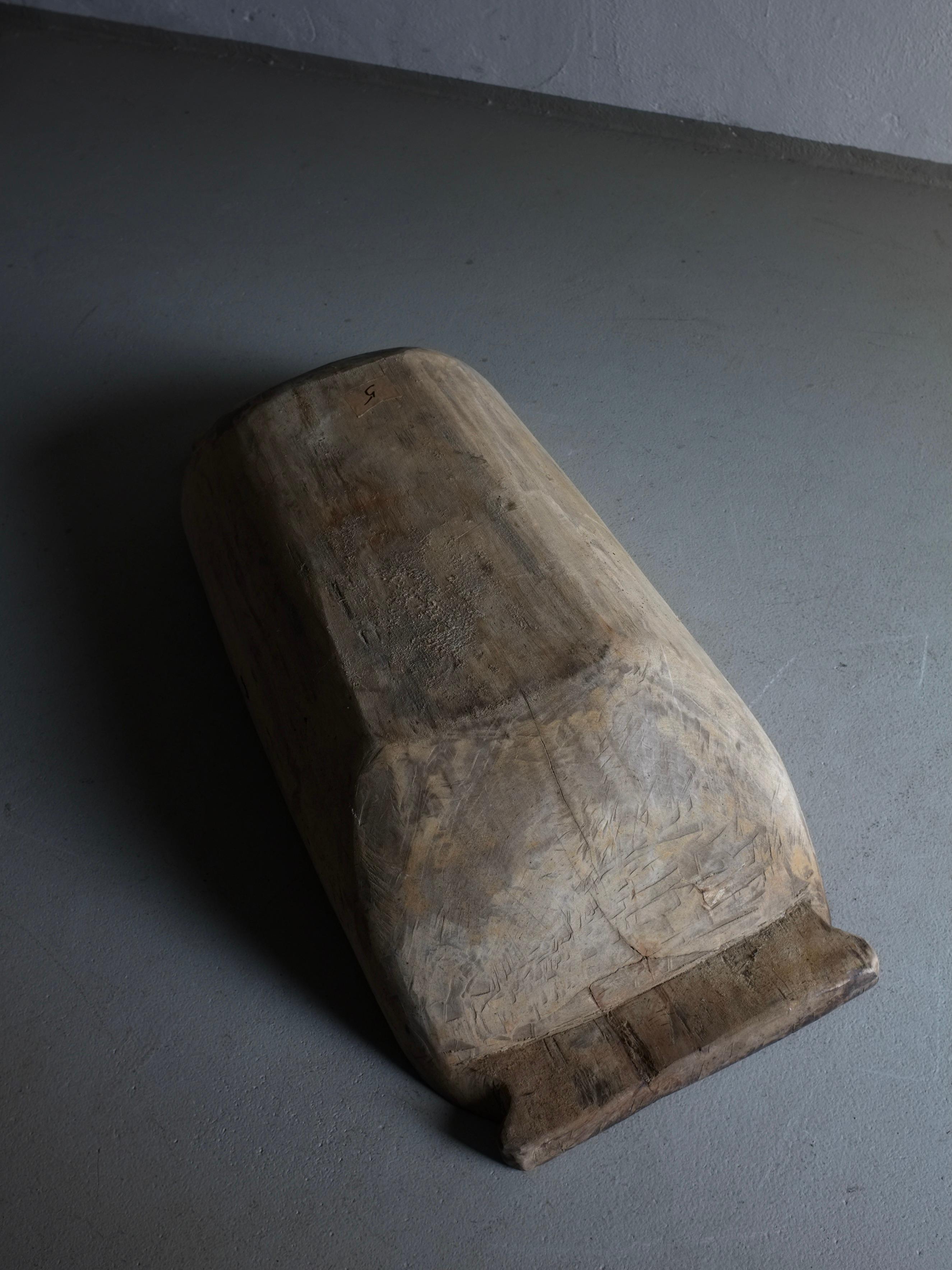 Latvian Large Wabi Sabi Carved Wood Bowl #5 For Sale