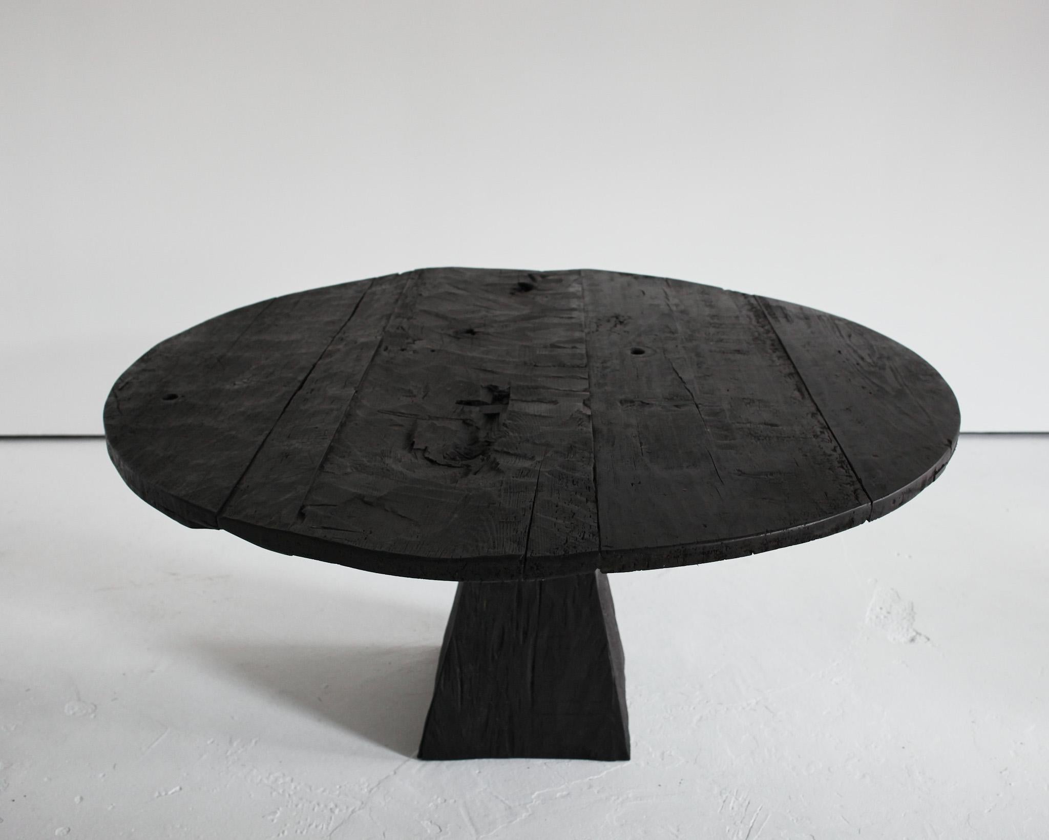 Romanian Large Wabi Sabi Circular Dinning Table Constructed From 19th Century Timber For Sale