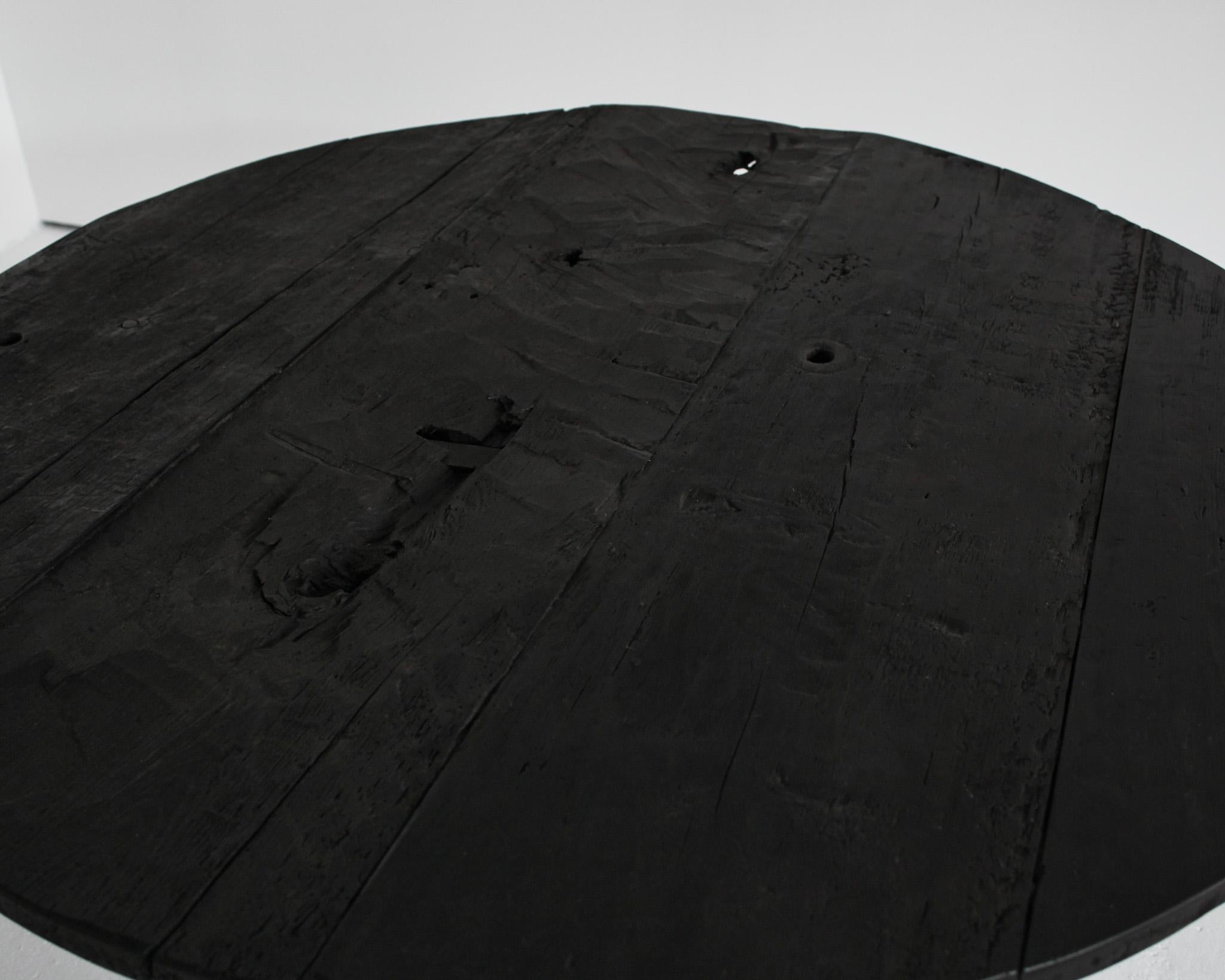 Beech Large Wabi Sabi Circular Dinning Table Constructed From 19th Century Timber For Sale