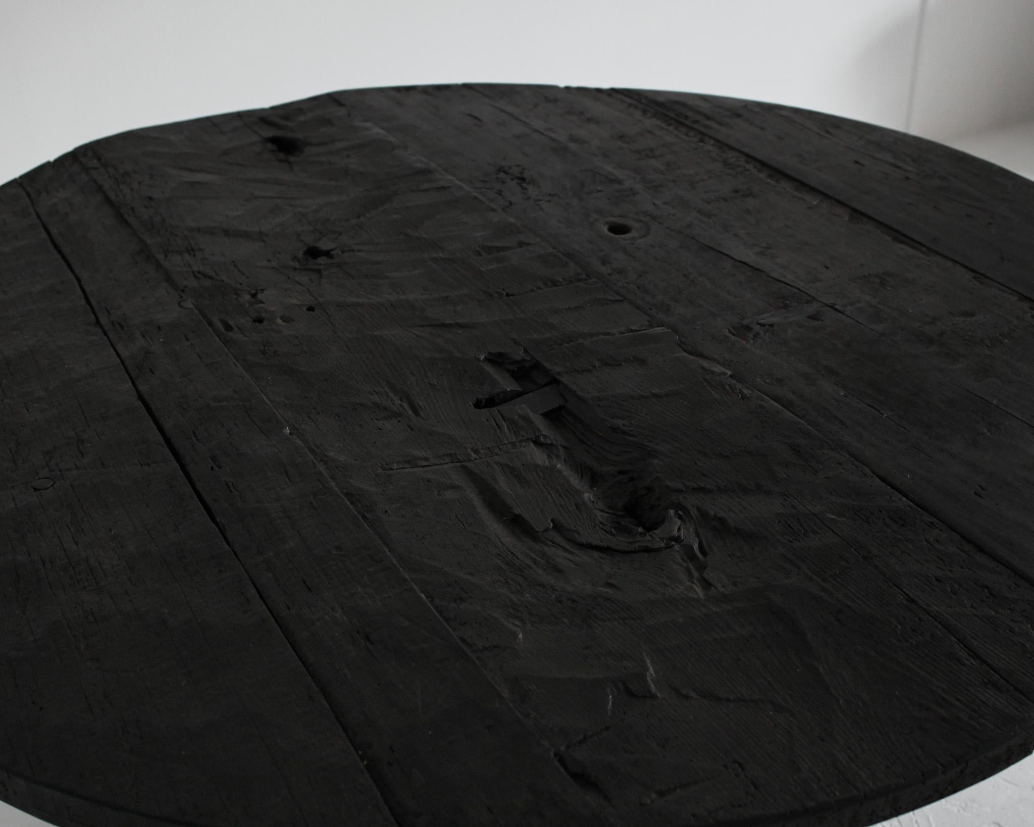 Large Wabi Sabi Circular Dinning Table Constructed From 19th Century Timber For Sale 1