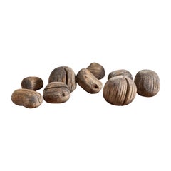 Large Wabi Sabi Style French Primitive Wooden Pebbles