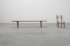 Large wabi sabi style wooden bench with beautiful patina, Japan 19th century