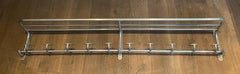 Large Wall Coat Rack in Aluminium with Ten Hooks. French Work. Circa 1950