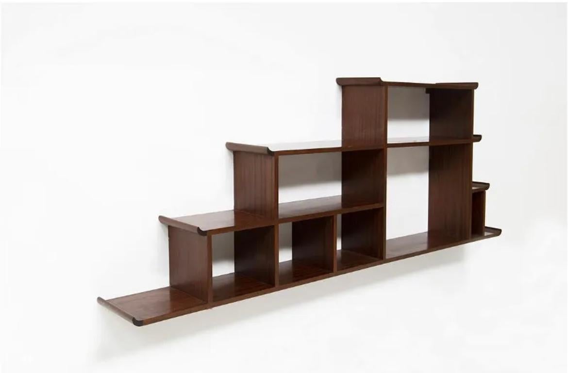 Mid-Century Modern Large Wall Consolle/Shelf in Walnnut by Gio Ponti & E. Lancia, 1940, Italy