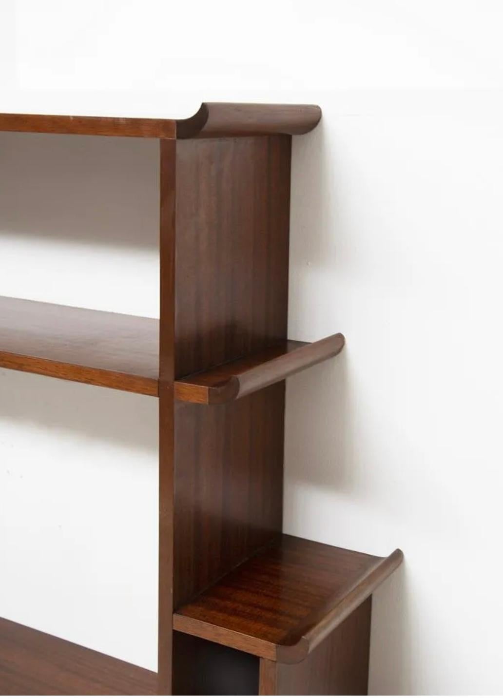 20th Century Large Wall Consolle/Shelf in Walnnut by Gio Ponti & E. Lancia, 1940, Italy