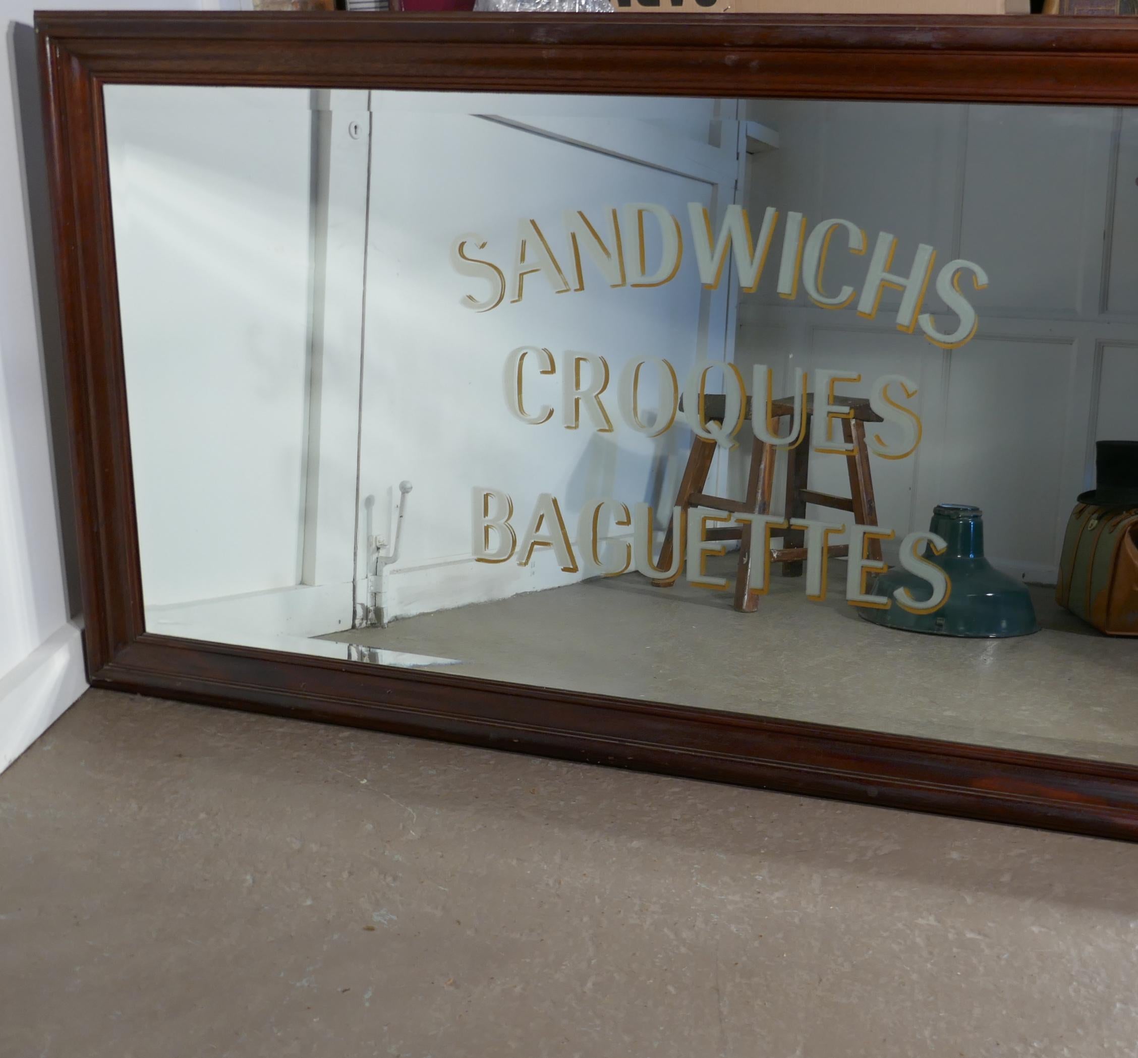Mid-Century Modern Large Wall Covering Restaurant Advertising Mirror