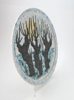 Large Wall Decoration Ceramic Plate by Katalin M. Kiss, 1970s