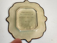 Large Wall Decorative Dish in Majolica Green Brown Color Henriot Quimper France