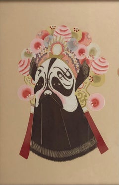 Large Wall Hanging Mixed Media of 5 Ceremonial Deity Masks