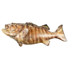Vintage 7' Lange Werbe-Hängeskulptur eines hängenden Fisches, Vintage
