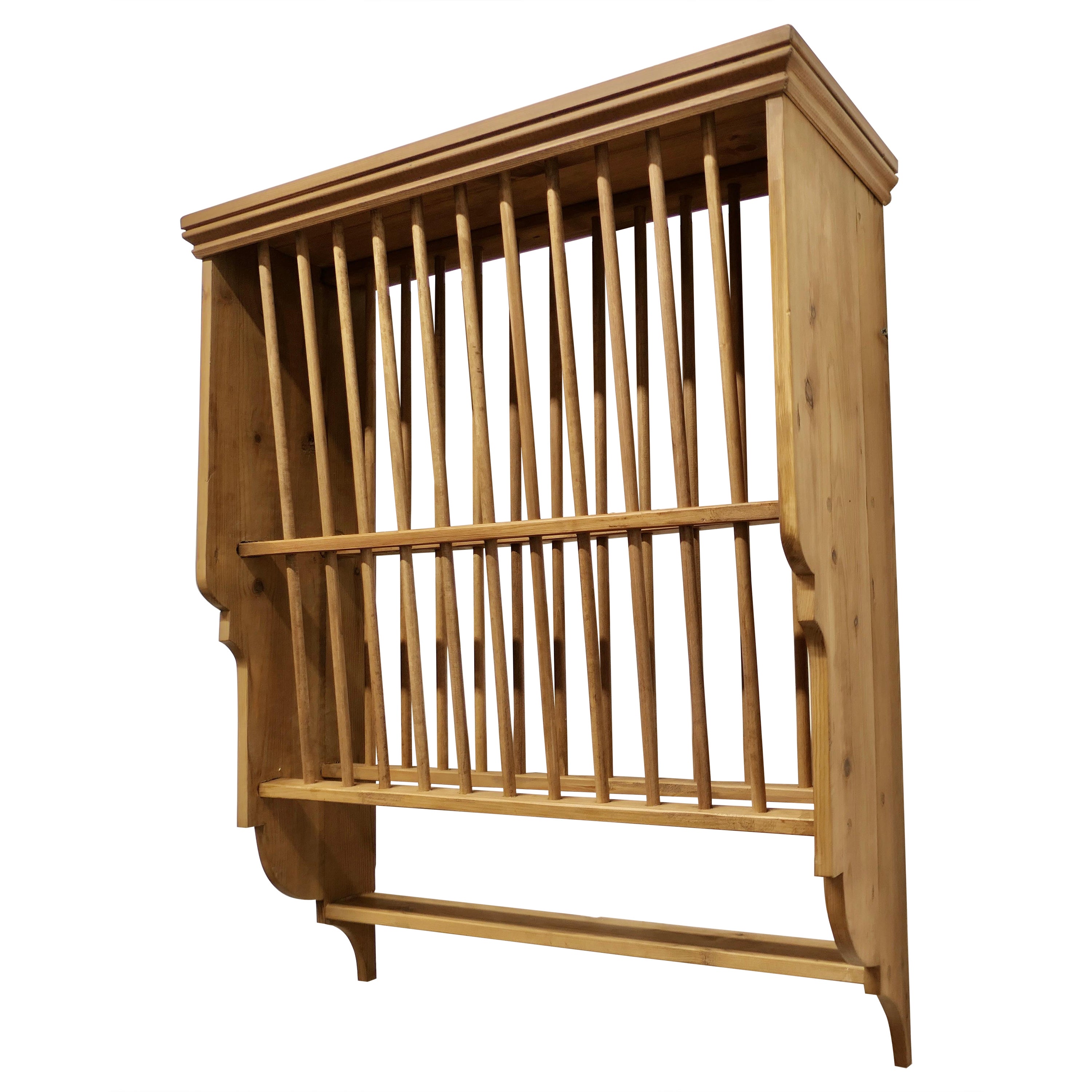 Large Wall Hanging Pine Plate Rack  This useful piece hangs on the wall